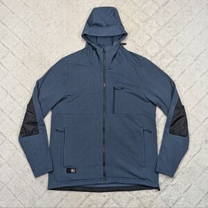 Flylow Jacket Mens M Blue Micro Grid Fleece Pierogi Hoody Full Zip Mountain Tech